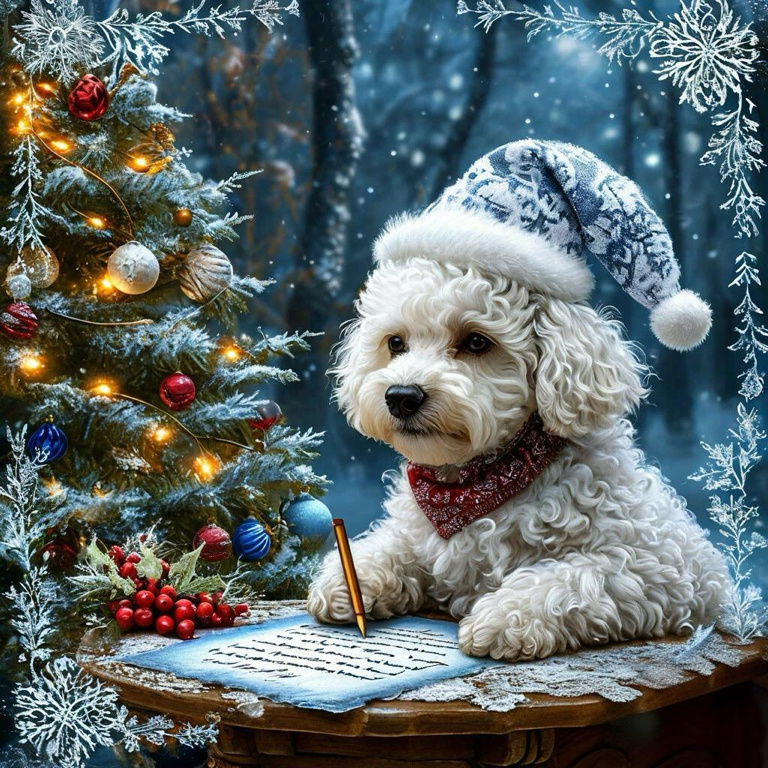 «И вот однажды, незадолго до Нового Года, Зефир решил написать письмо Деду Морозу, чтобы рассказать ему о своих желаниях.»