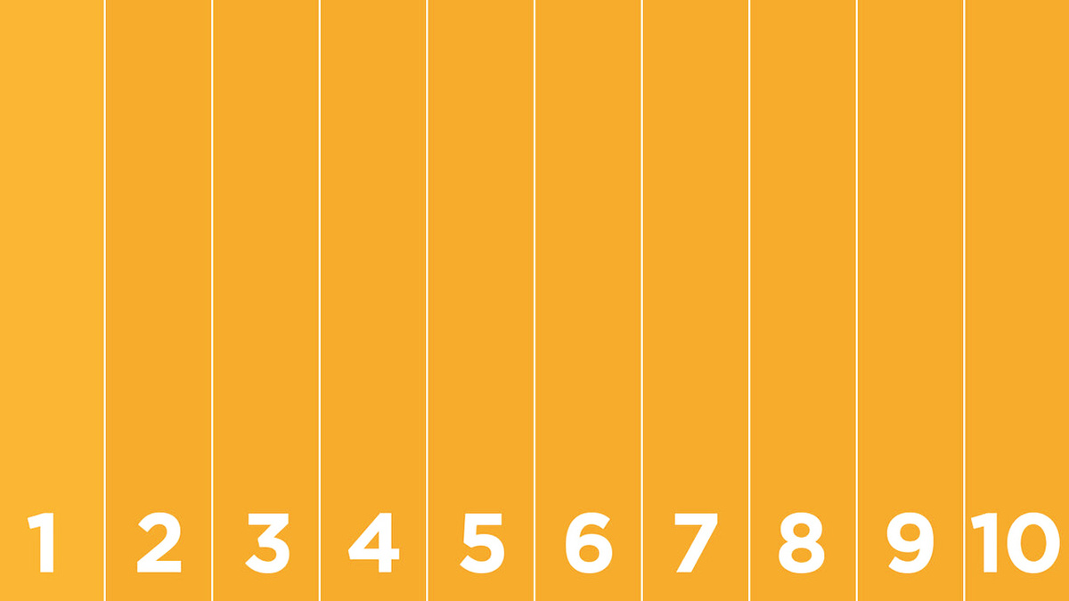 Под какой цифрой оттенок цвета отличается от остальных?