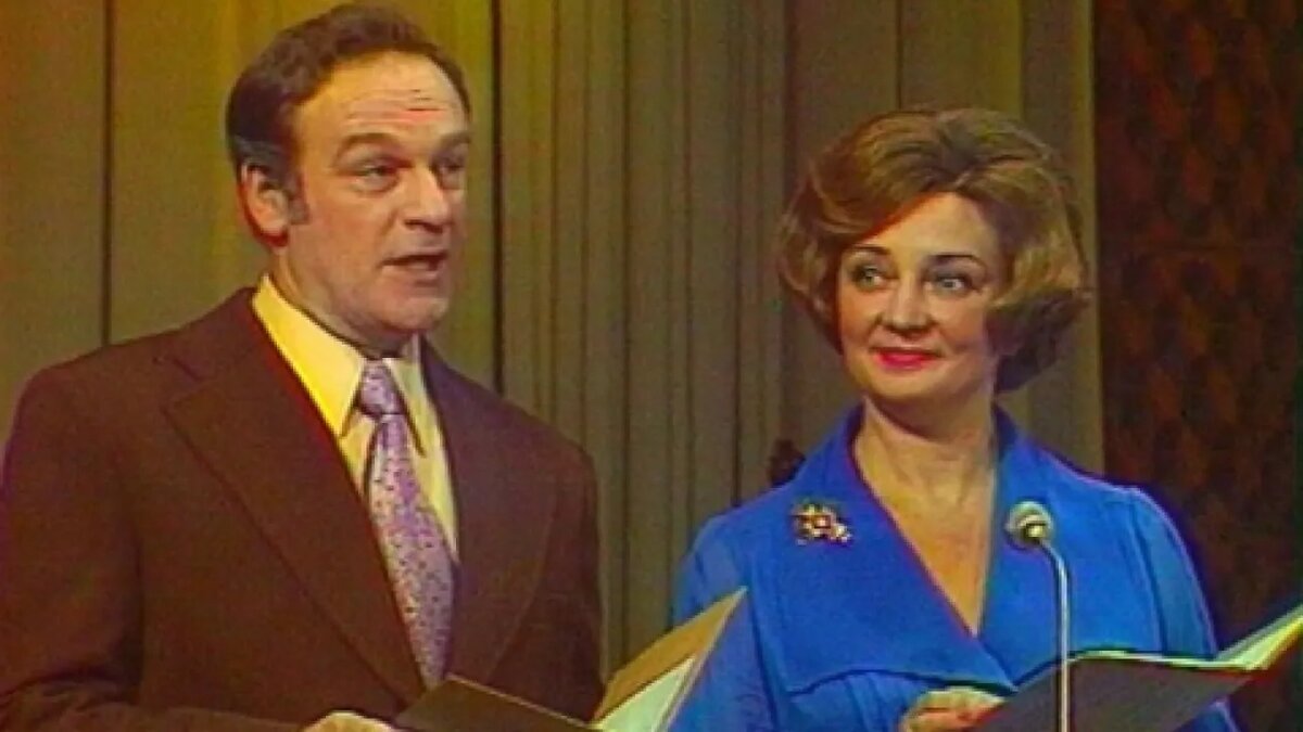 Ведущие "Песни-74" Игорь Кириллов и Анна Шилова