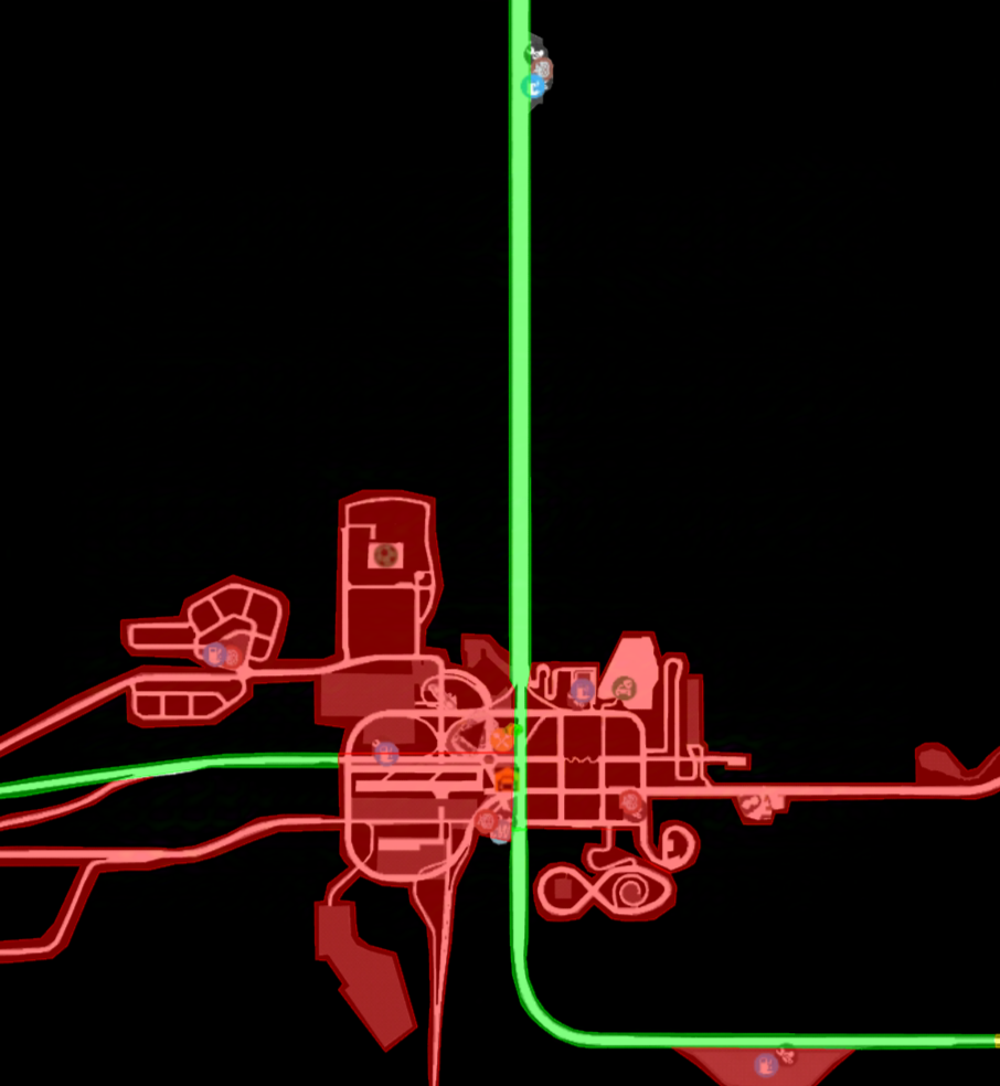 Карта работы автопилота в городе 1