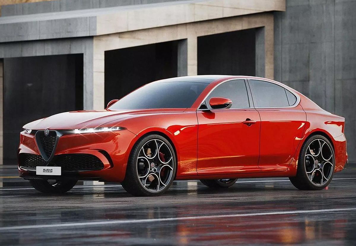 Неофициальное рендерное изображение Alfa Romeo Giulia. Источник: Sugar Design