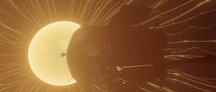    Художественная иллюстрация того, как зонд приближался к Солнцу