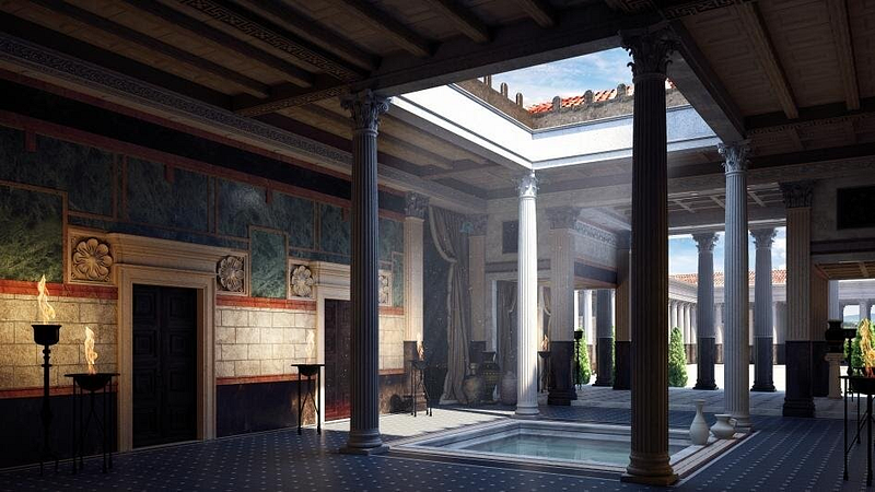 Атриум древнеримской виллы. Современная реконструкция.