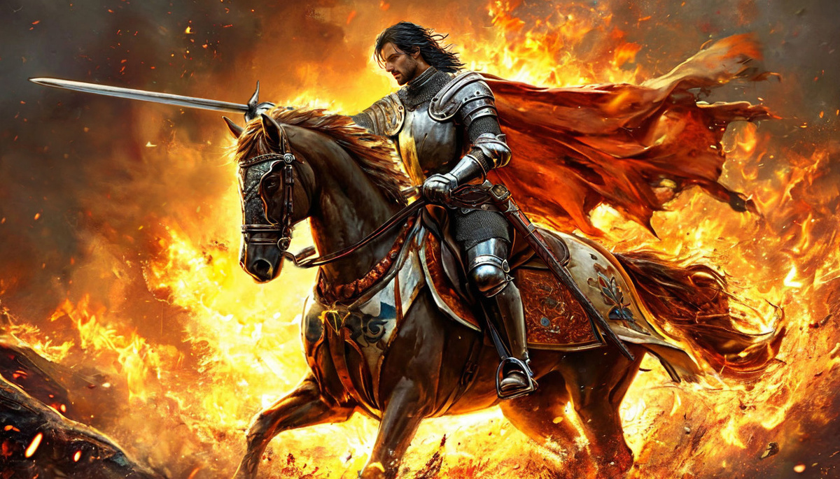 Влад Цепеш (Дракула) во время Ночной атаки на лагерь султана. Авторский коллаж на основе рисунков нейросети