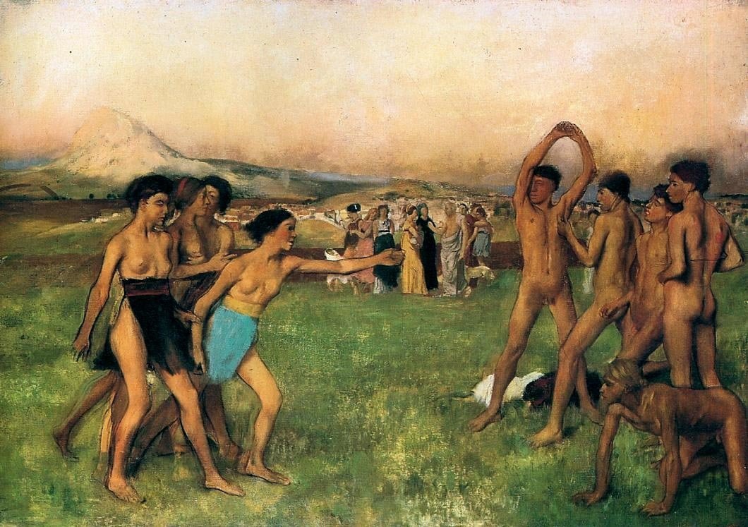 Э. Дега "Спартанские девушки вызывают на состязание юношей", 1860 год
