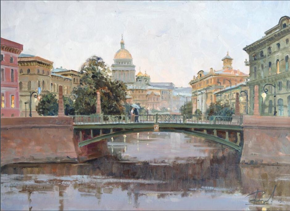 "Поцелуев мост, Санкт-Петербург", худ. Александр Викторович, 2016 год