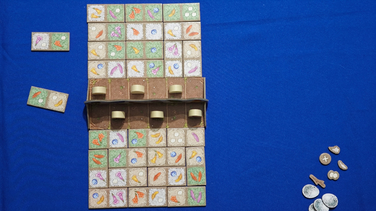 Шалаш, настольная игра, GaGa Games, дедукция, абстракт, выставление тайлов, tile placement, bower, дуэль, игра на двоих