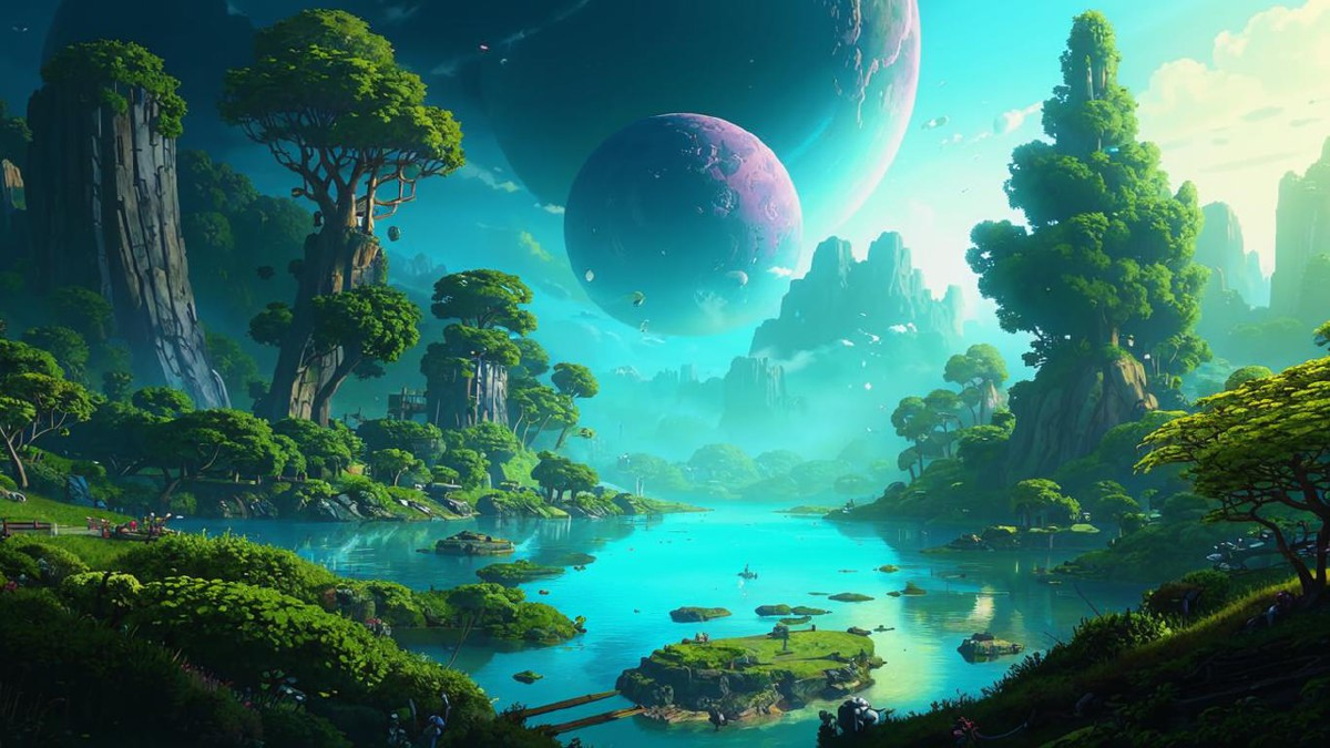 Райская планета в представлении Kandinsky.