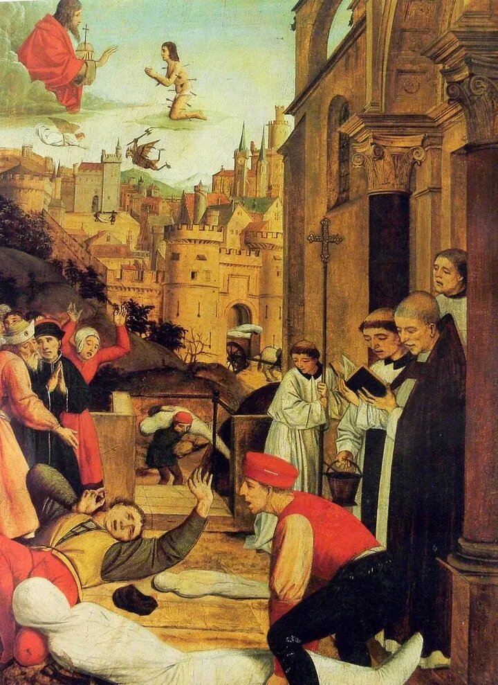 «Святой Себастьян молится за жертв чумы», Жосс Лиферинкс, XVI век.