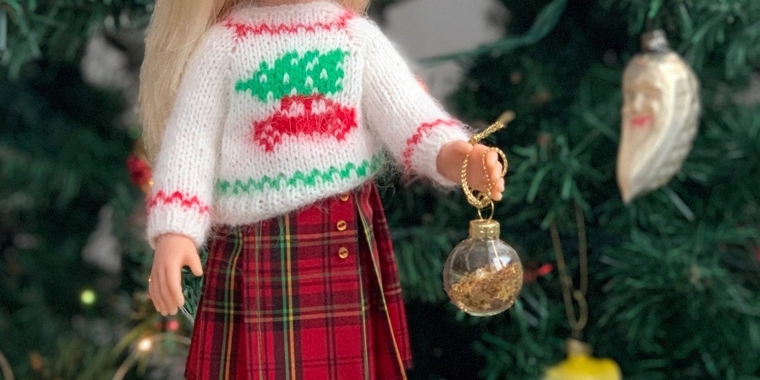 Джемпер для Паолки с машиной и елкой. Предпраздничное