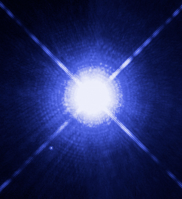 Сириус A и Сириус B, фото получено телескопом «Хаббл» / © NASA