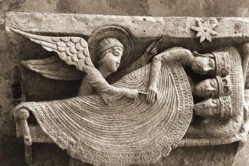 Рельеф собора Сен-Лазар в Отёне. Сон волхвов 