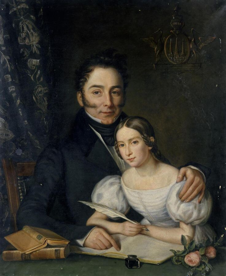 А. И. Рибопьер с младшей дочерью Татьяной, 1836 год