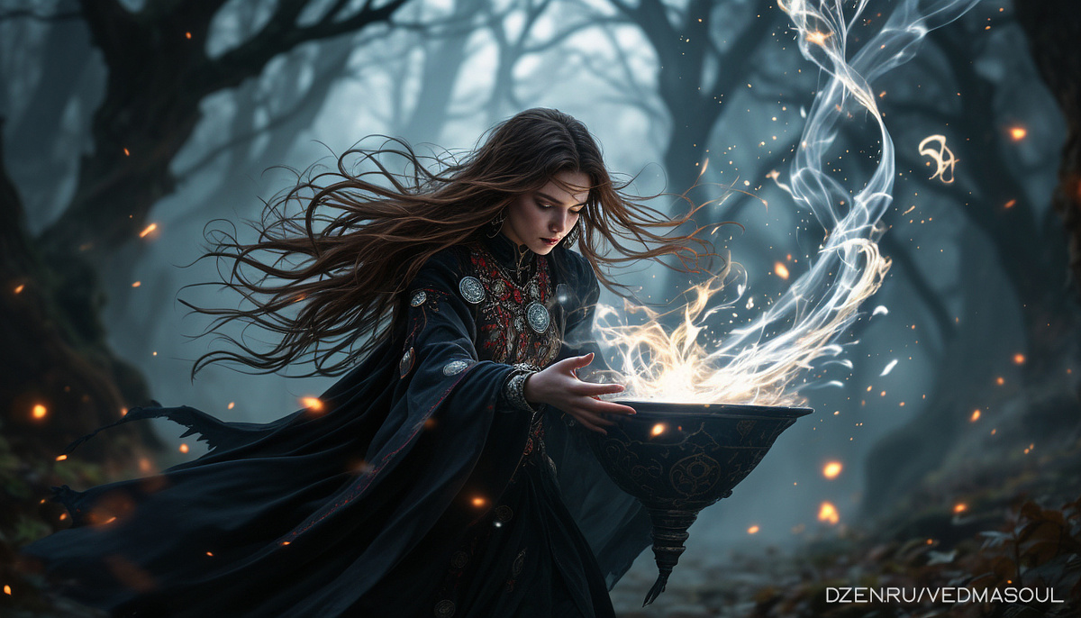 Авторское изображение @vedmasoul. Cгенерировано ИИ.  Заговор от порчи