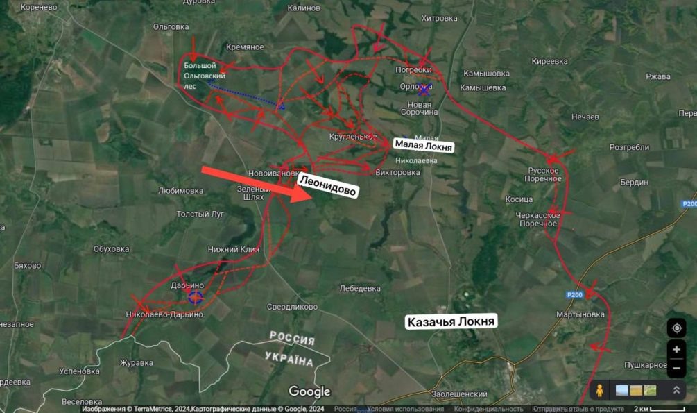    Карта СВО. Обстановка в Курском приграничье. Телеграм-канал Юрия Подоляки.