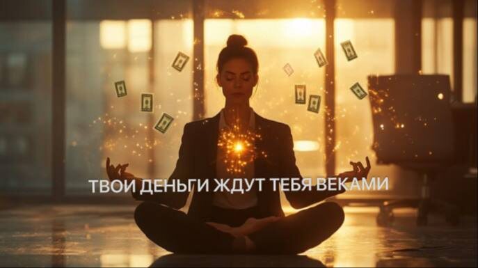 ALT: Успешная бизнес-леди в состоянии медитации с символами финансового благополучия

#финансовыйуспех #медитациядляденег #женскийуспех #процветание #деньгиибизнес