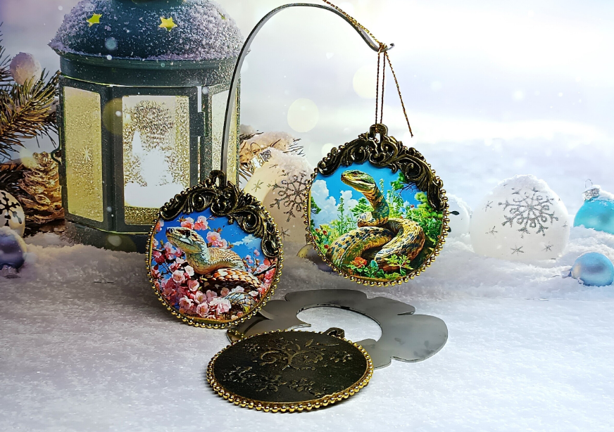 Новогодние медальоны Скрин с сайта Баба Яга Прекрасная. Магия рукоделия