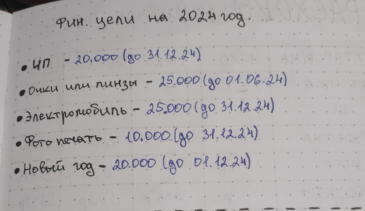 Цели на 2024год