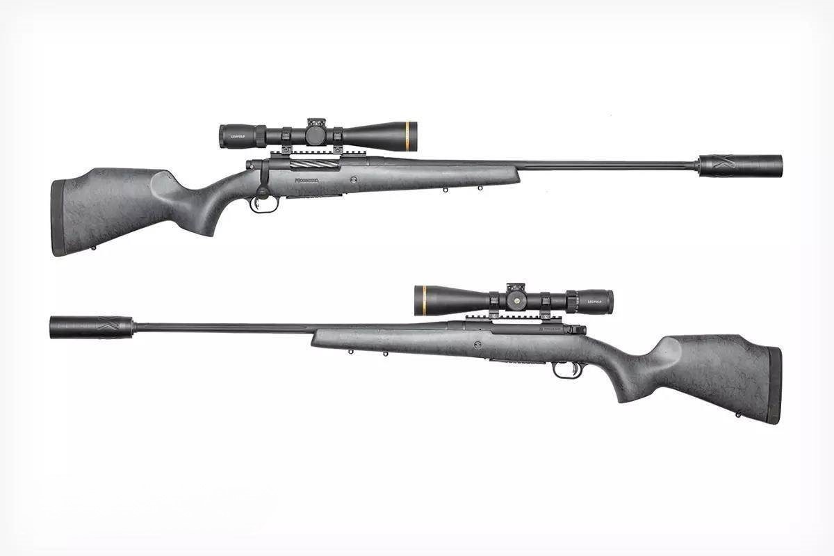 Mossberg Patriot LR Hunter – это охотничье ружье с нарезным стволом и современным прикладом типа Монте-Карло. Приклад покрыт матовым серым полимером с текстурой паутины. Глушитель в комплекте не идет. 