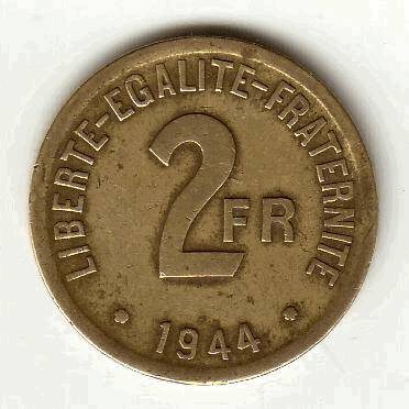 2 франка 1944 года

