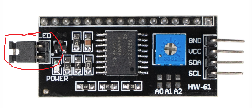 перемычка вкл/выкл подсветки