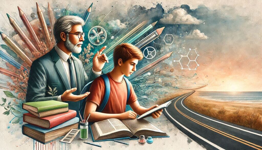 Самообучение и наставничество. Изображение сгенерировано в Microsoft Designer