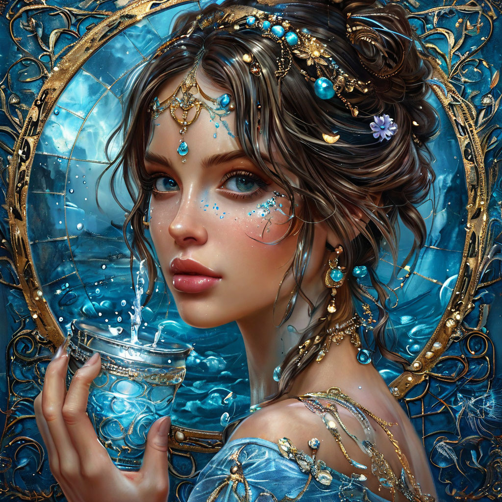 Водолей. Иллюстрация сгенерирована нейросетью