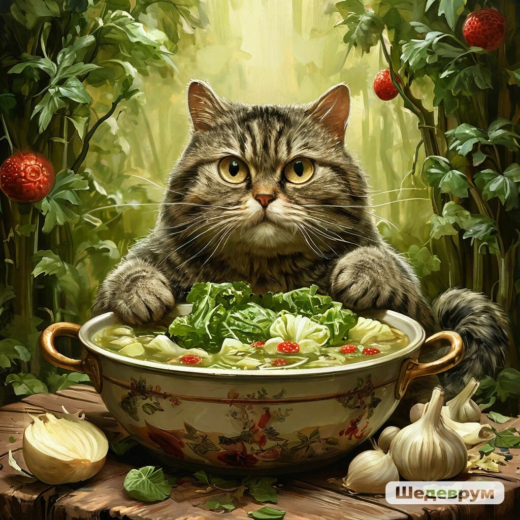Да, наверно, кот бы лучше справился с приготовлением обеда.