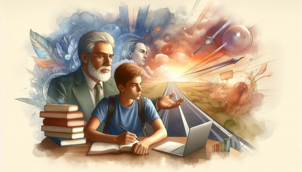 Автор и читатель. Изображение сгенерировано в Microsoft Designer 