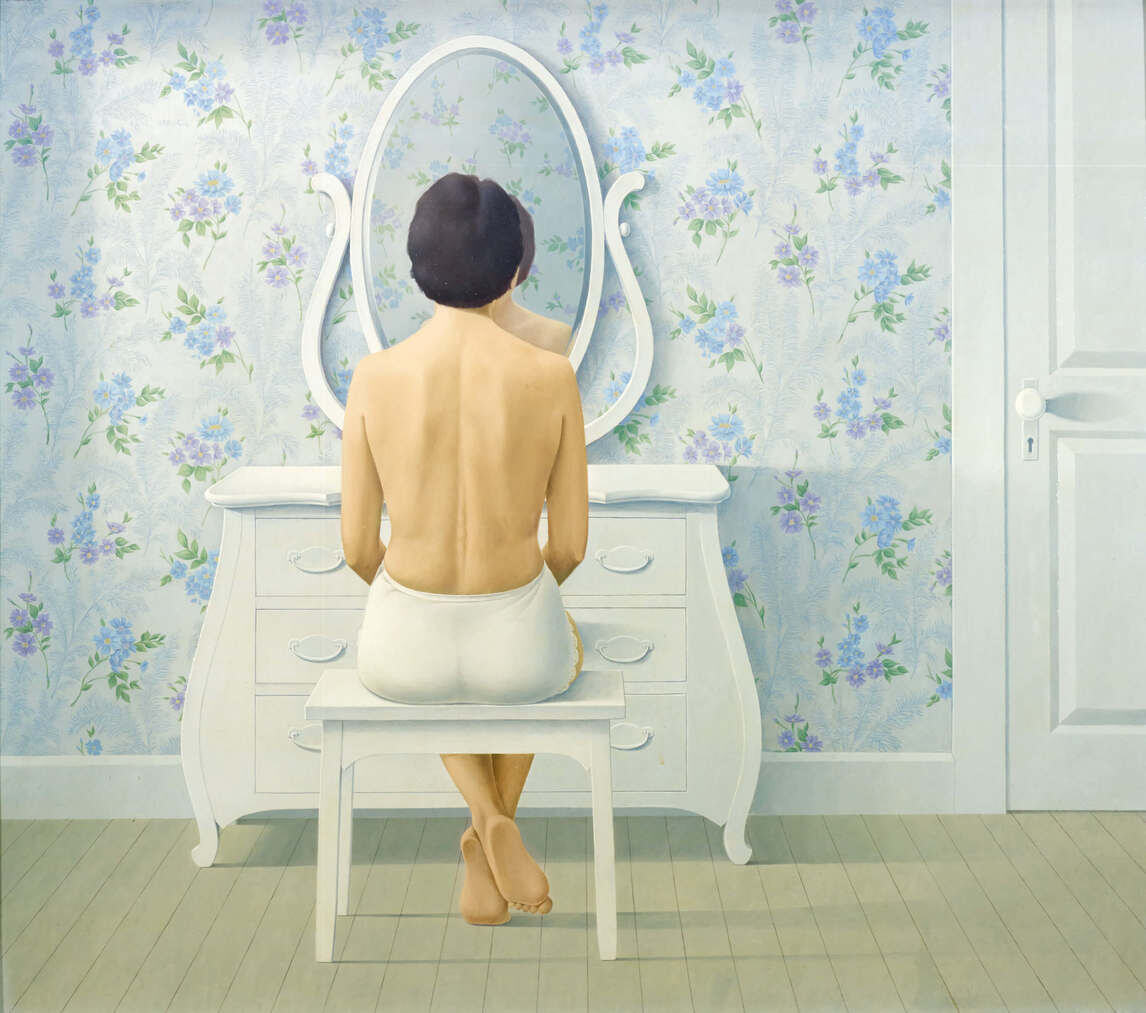 Кристофер Пратт, "Женщина у комода", 1964, масло, оргалит, 67,2 х 77,5 см, Канадская художественная коллекция Макмайкла, Кляйнбург, Онтарио.