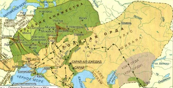 Территории Золотой Орды в 13-14 веках