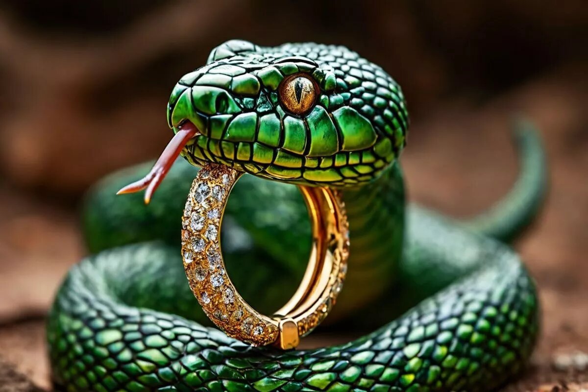 Символ наступающего года по восточному лунному календарю – Зеленая Змея. Она считается олицетворением мудрости, богатства и плодородия.
Фото: Нейросеть shedevrum.ai