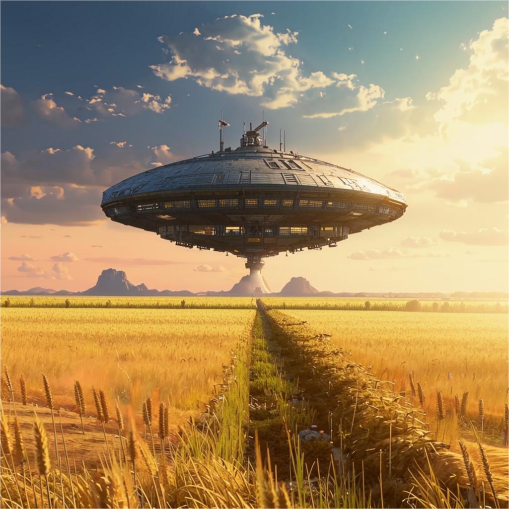 Космический корабль бороздит поле ветвистой пшеницы, "Кандинский".