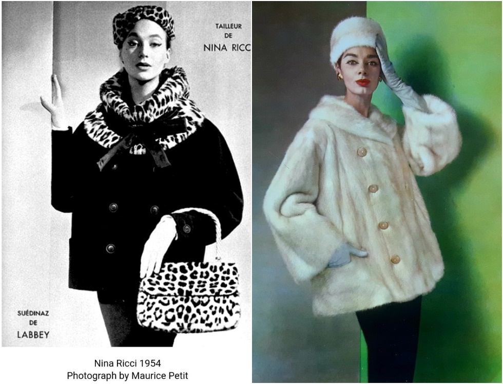 2. Nina Ricci 1954. Christian Dior AH 1956-1957. Photo Philippe Pottier. Mannequin Jacky Mazel.