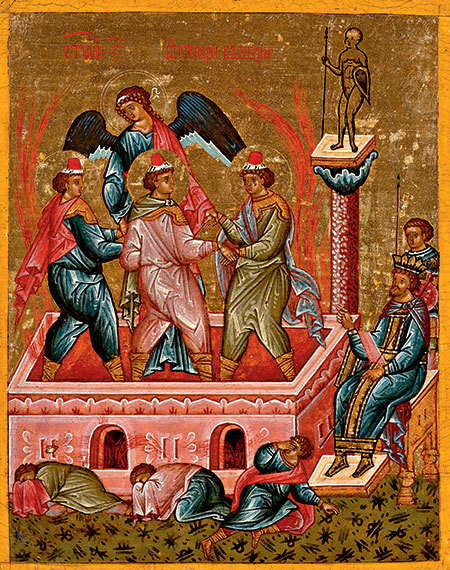 Три отрока в пещи огненной. Новгород, XV–XVI века
Фото Е. В. Гордюшенкова / Новгородский музей-заповедник //arzamas.academy