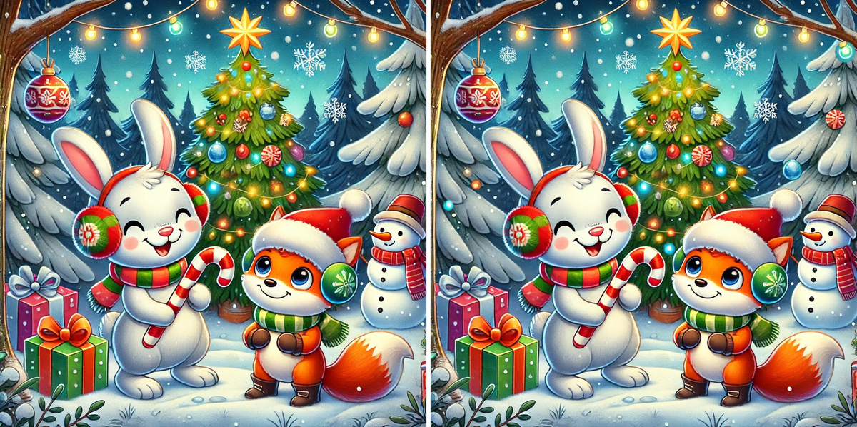 Новогодняя головоломка: попробуйте найти 10 отличий! 