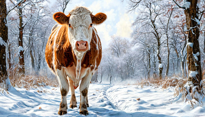 В Подмосковье 1 января проводили особый обряд "моления о скоте". Фото: shedevrum.ai