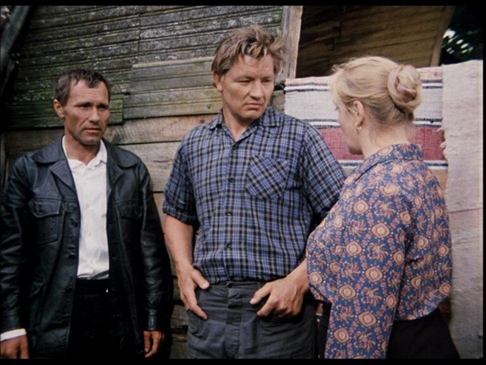 В. Шукшин, А. Ванин и Л. Федосеева-Шукшина в фильме "Калина красная", 1973 год