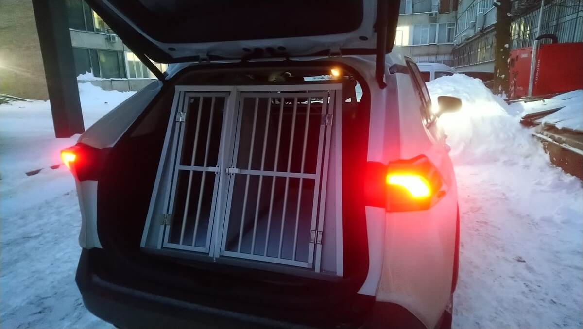 Всем здравствуйте!
Наши клиенты нам часто задают вопрос: «Что делать, если две собаки разного размера?» Как их перевозить в двойном боксе, ведь получится, что у одного будет много места, а второму будет не хватать пространства? Мы отвечаем – легко, поскольку мы можем сделать боксы разных размеров. Например, сделать бокс с «женской» и «мужской» половинами. Так, если общая ширина бокса будет 1 метр, разделить это пространство не пополам, а 45 и 55 см. Сместить перегородку в сторону, как это видно на нижеприведенном фото. 
 *

Есть и более экзотические решения. Нашему клиенту из Германии мы сделали двухэтажный бокс, где сверху будут ездить собаки декоративных пород, а нижнюю часть будут занимать немецкие овчарки (смотрите галерею).

  Вариантов множество. И мы всегда готовы обсудить с нашими клиентами возможность сделать бокс так, как надо именно им. Предложить им наш огромный опыт и найти наилучшее решение, которое будет устраивать и хозяев и их четвероногих друзей. 

 