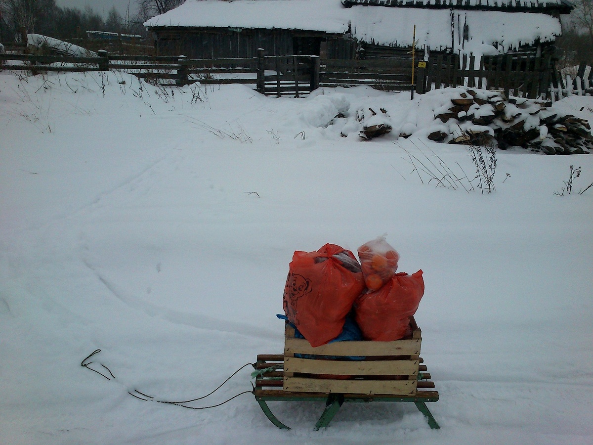 Полдень субботы. Так выглядят 26 кг. Наверху мандаринки бонусом