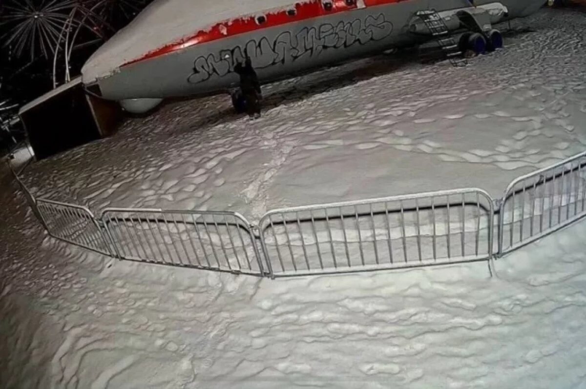    В Кемерова вандалы разрисовали свежепокрашенный самолёт «Антошка»