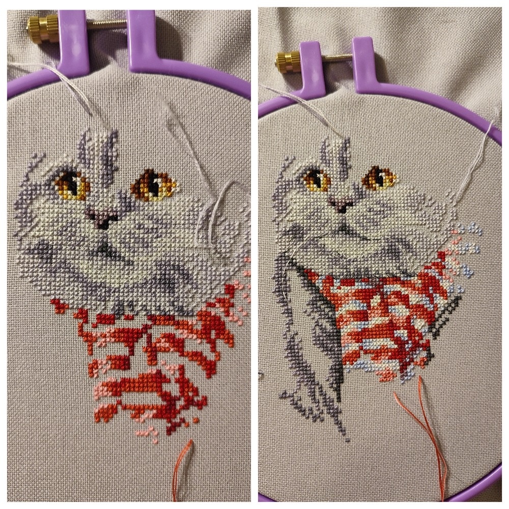 Заполняла шарф и начала один бочок. 