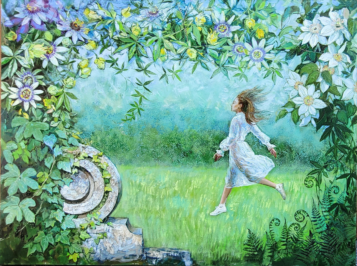 " Таинственный сад" 120х90, холст, масло, 2024 год