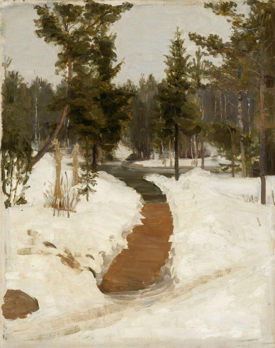 Илья Репин, Зимний пейзаж, 1903, холст, масло, 80 × 64 см