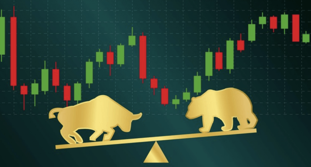 Иллюстрация форекса, быки и медведи.