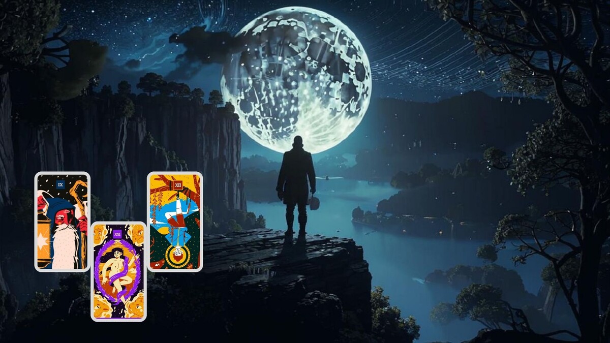 Отшельник с Повешенным образуют теневой Мир