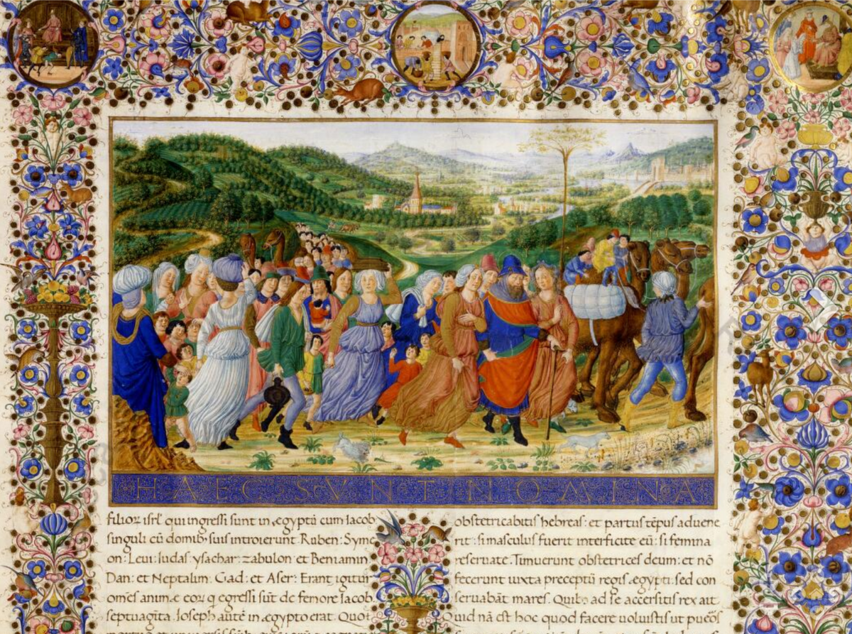 Иллюстрации и орнаменты из Библии Федерико да Монтефельтро