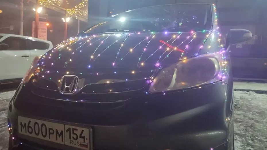 Фото: Вадим Алексеев. КП-Новосибирск. Девушка украсила свою машину, как новогоднюю елку