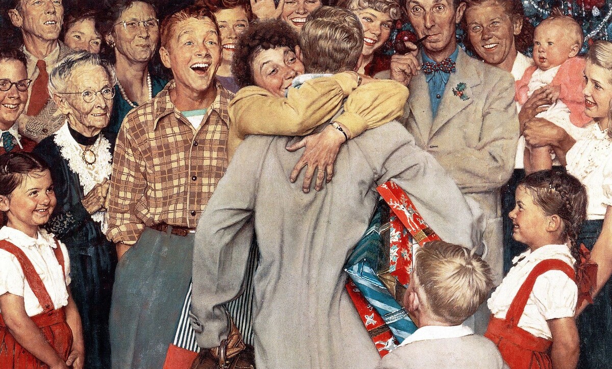 Норман Роквелл «Домой на Рождество», фрагмент