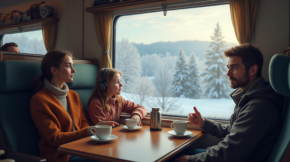 Рано утром выехали на поезде